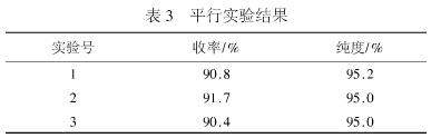 表3 平行实验结果